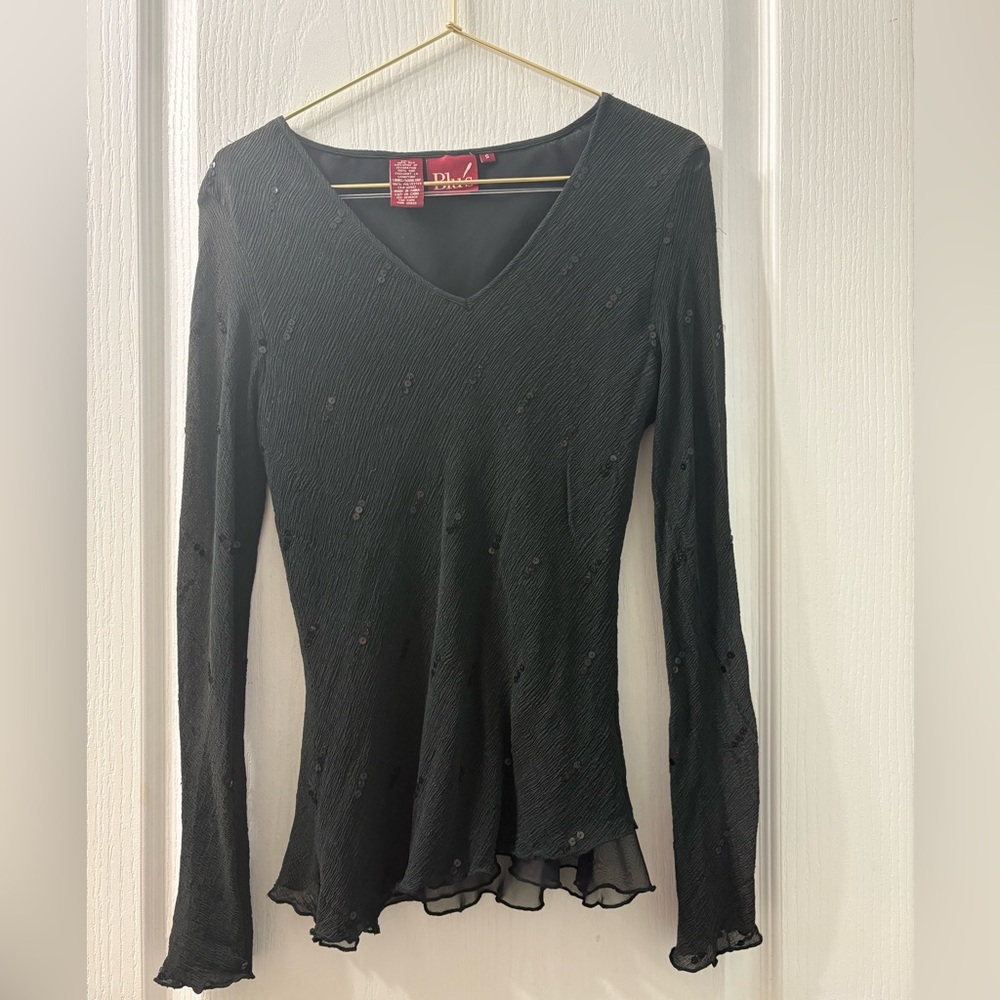 Black sequin top